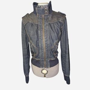 Y2K Apollo Denim Bomber Jacket